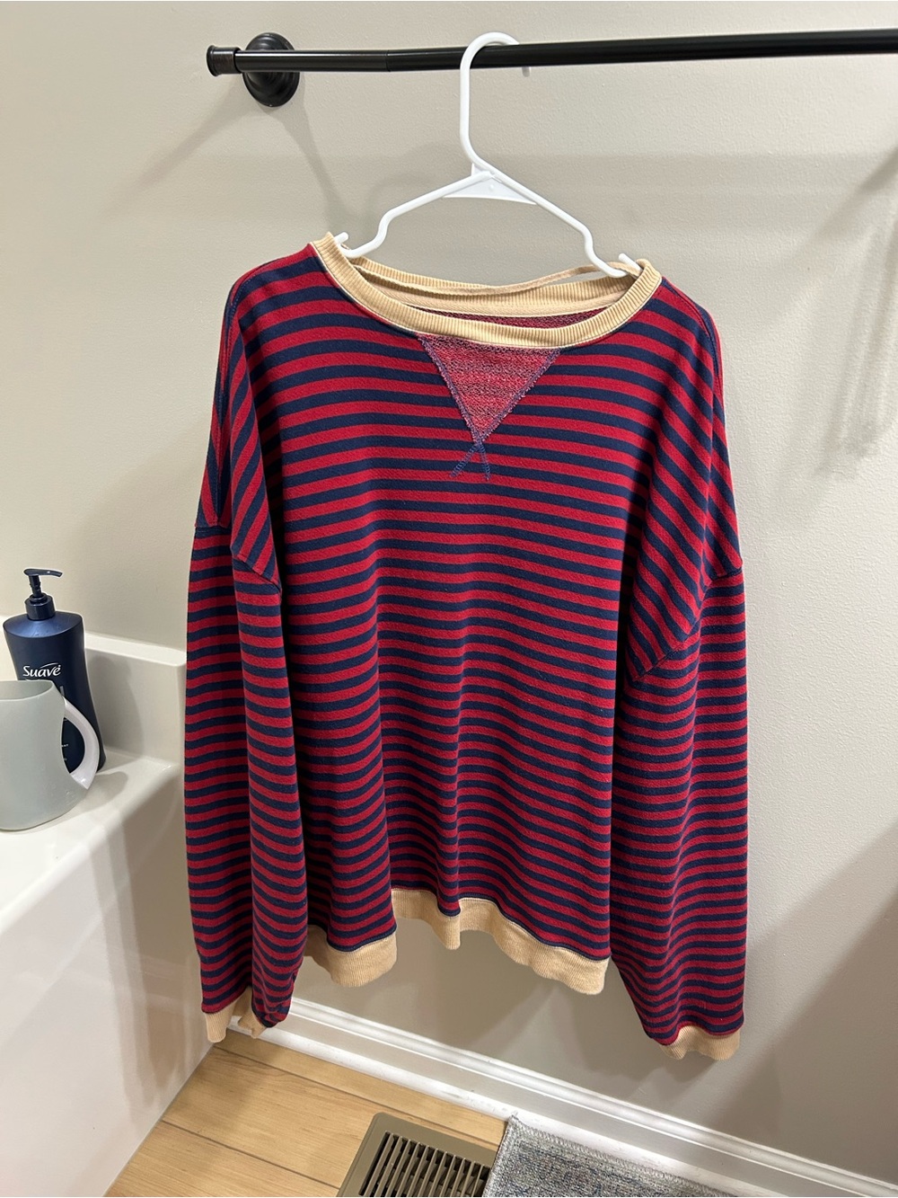 We the free classic oversized striped sweatshirt